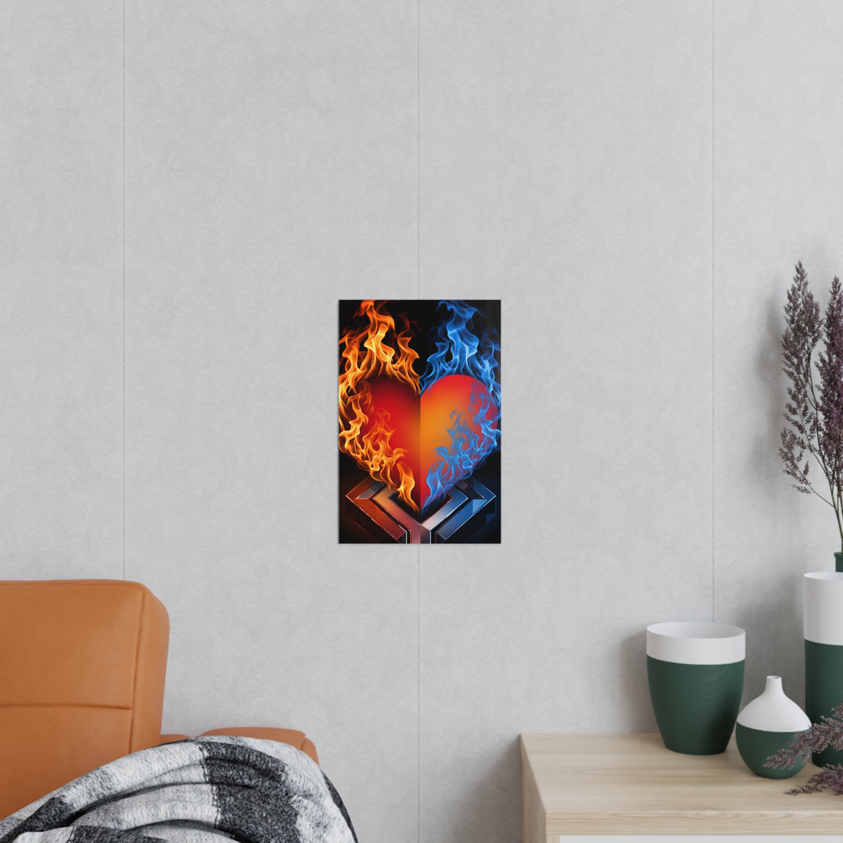 Poster Coeur Bicolore