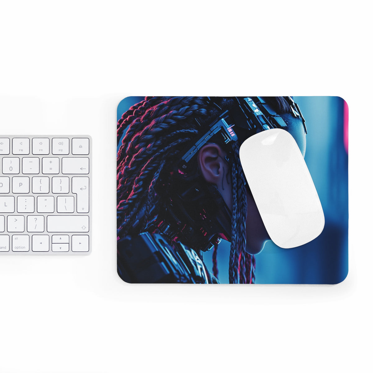 Tapis de souris Cyberpunk Brune aux Dreadlocks