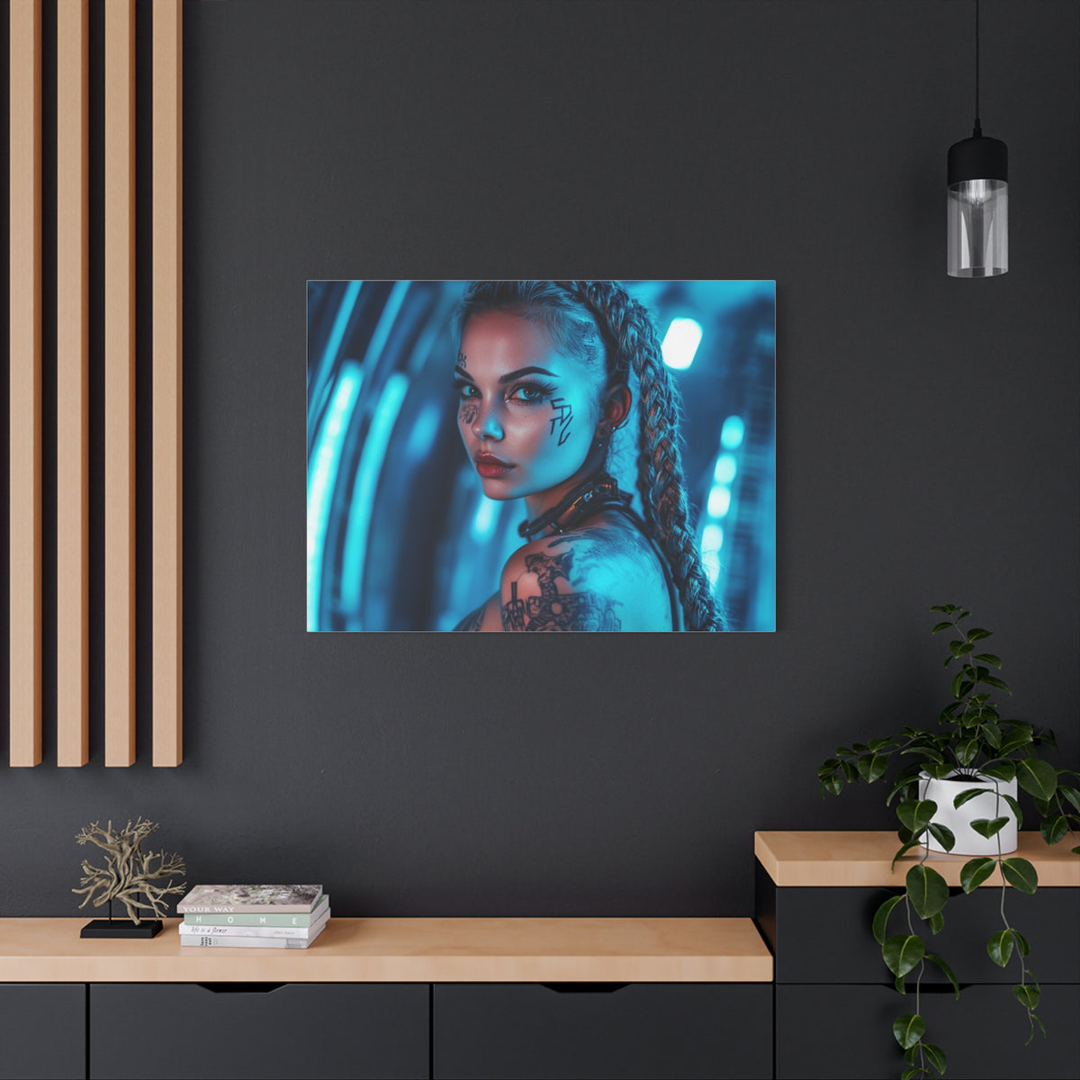 Tableau Cyberpunk Brune Tatouée