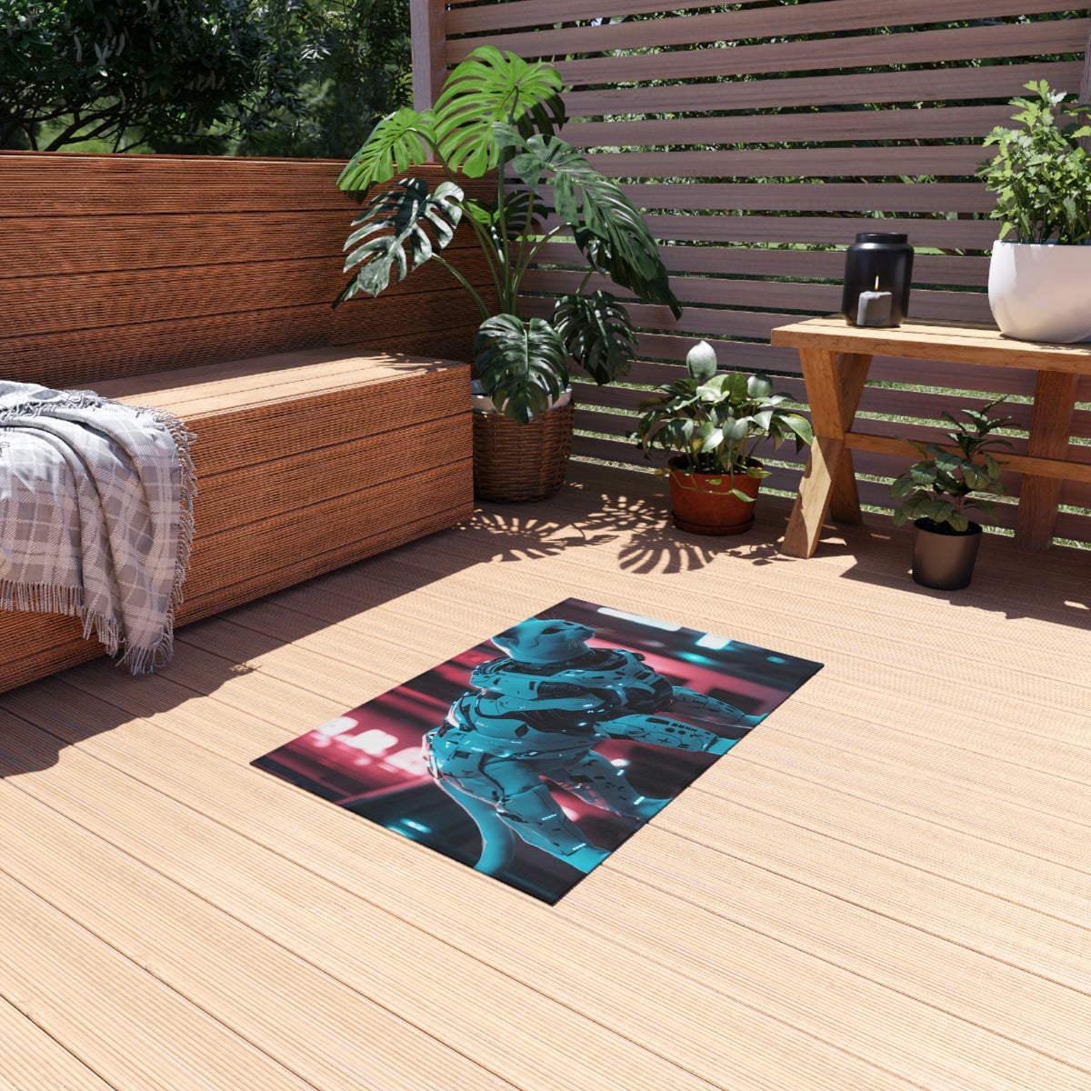 Tapis de salon Cyberpunk American Shorthair