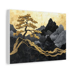 Tableau Paysage Montagneux Doré et Marbré