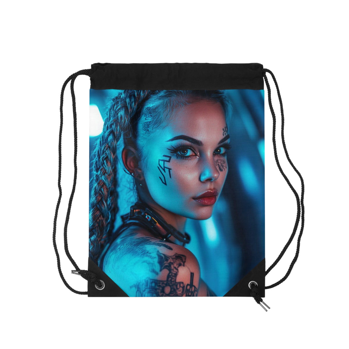 Sac à cordons Cyberpunk Brune Tatouée