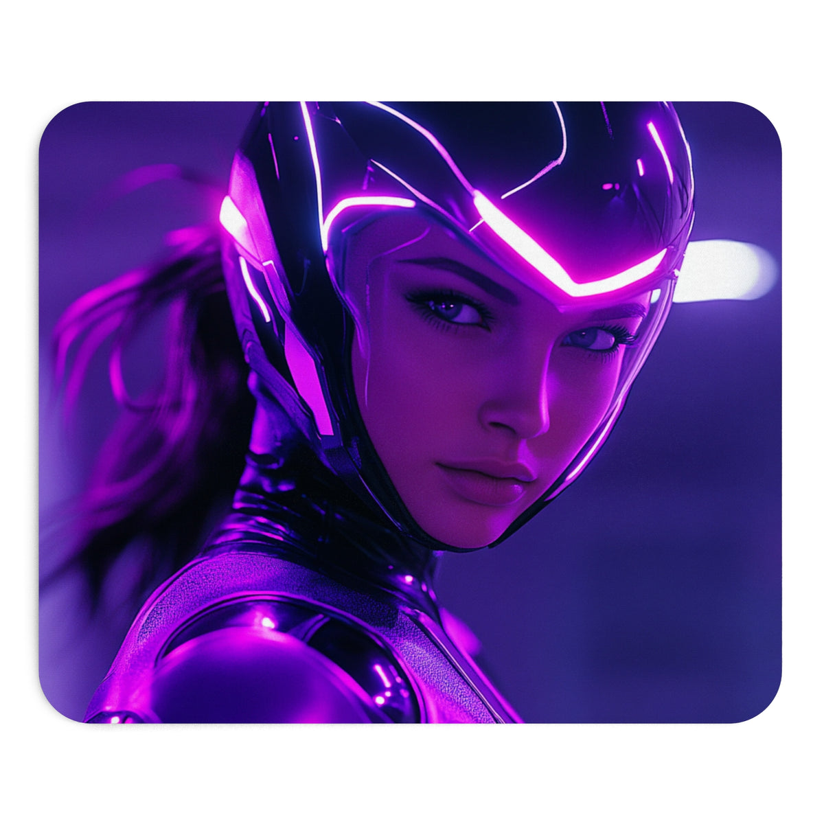 Tapis de souris Cyberpunk Brune Regard Perçant