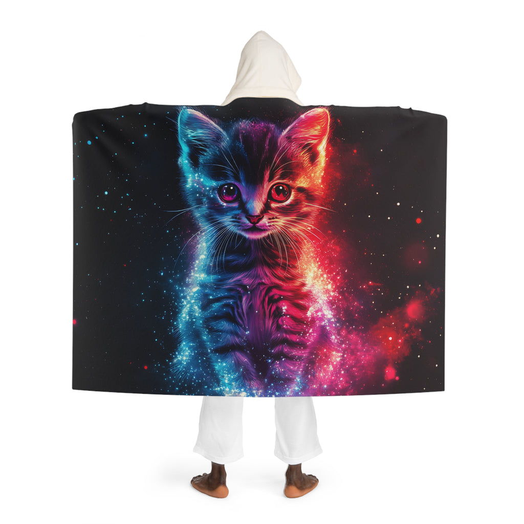 Plaid à Capuche Chaton Galaxie