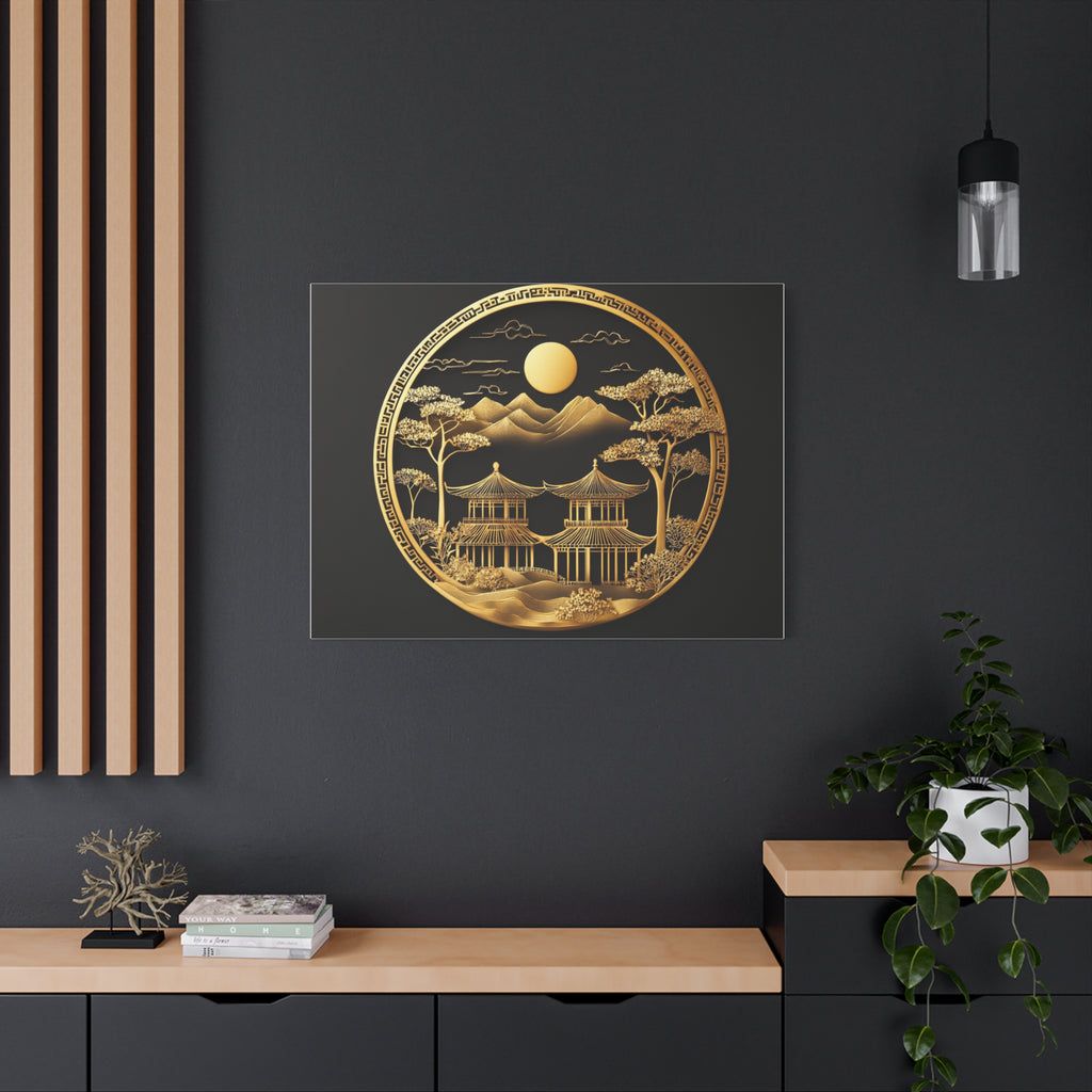 Tableau Temple Doré en Cercle