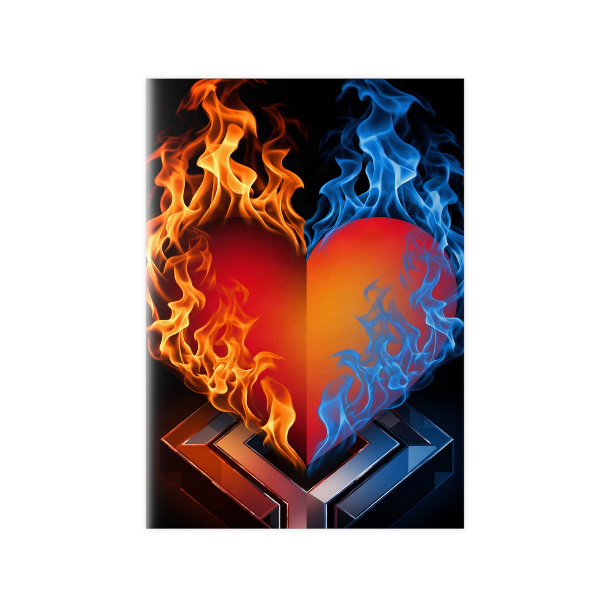Poster Coeur Bicolore
