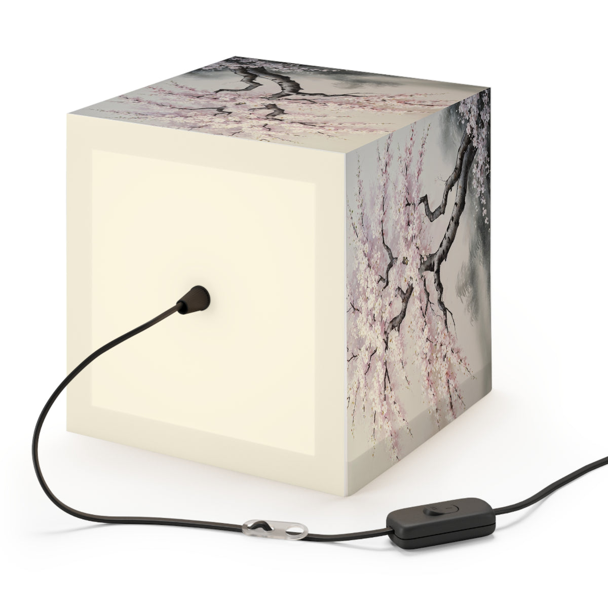 DECO - Lampe Cubique ZEN Cerisier Japonais