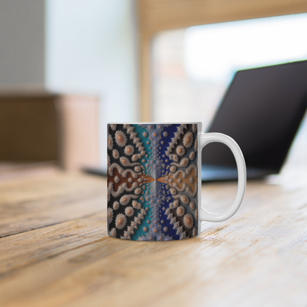 Mug blanc Fractal Tapis de Sirpinski