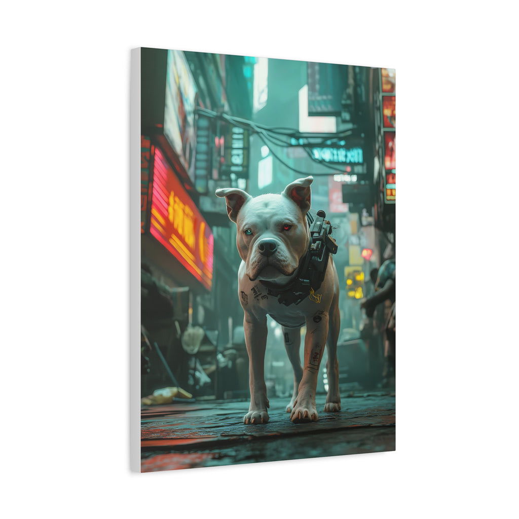 Tableau Staddfordshire-Bull-Terrier Cyberpunk