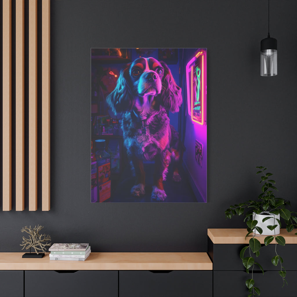 Tableau Cavalier King-Charles-Spaniel Néon Lights