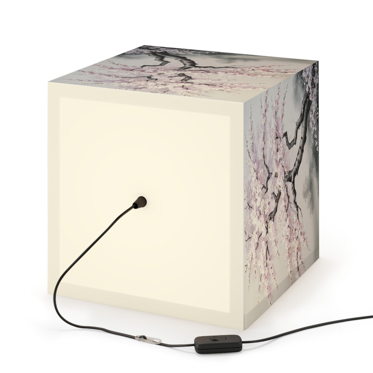 DECO - Lampe Cubique ZEN Cerisier Japonais