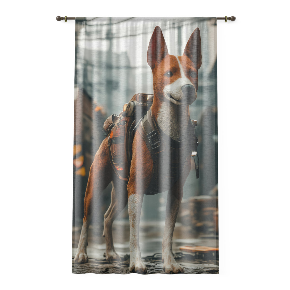 Rideau Chien Basenji Cyberpunk