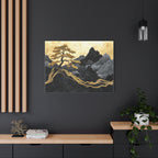 Tableau Paysage Montagneux Doré et Marbré