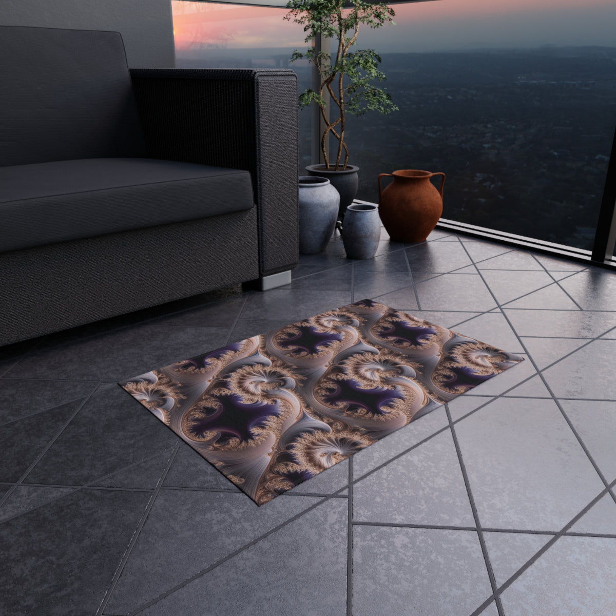 Tapis de salon Courbe de Hilbert-Sierpińsky