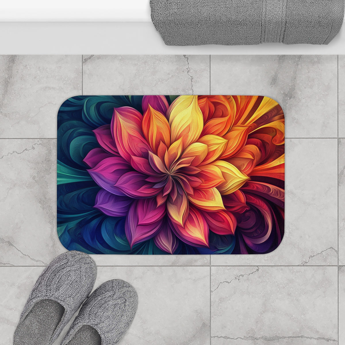 Tapis salle de bain Mandala Floral de l'Uniformité Intérieure