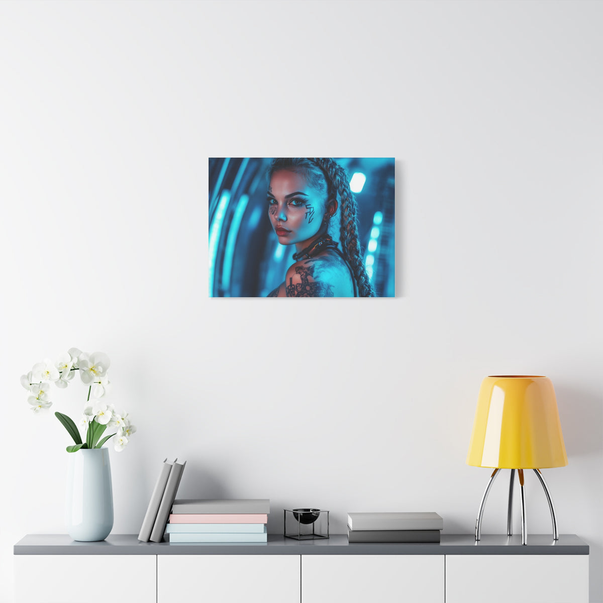 Tableau Cyberpunk Brune Tatouée