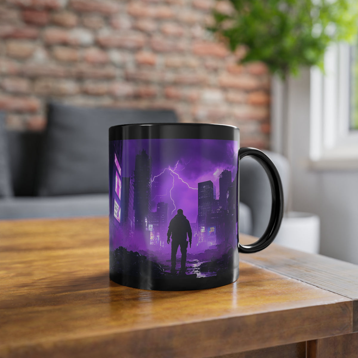 Mug Noir Cyberpunk Hitman Nuit Orageuse