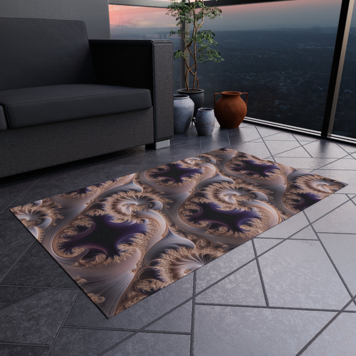 Tapis de salon Courbe de Hilbert-Sierpińsky