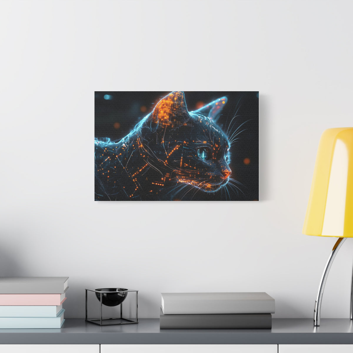 Tableau Tête de Chat Cybernétique