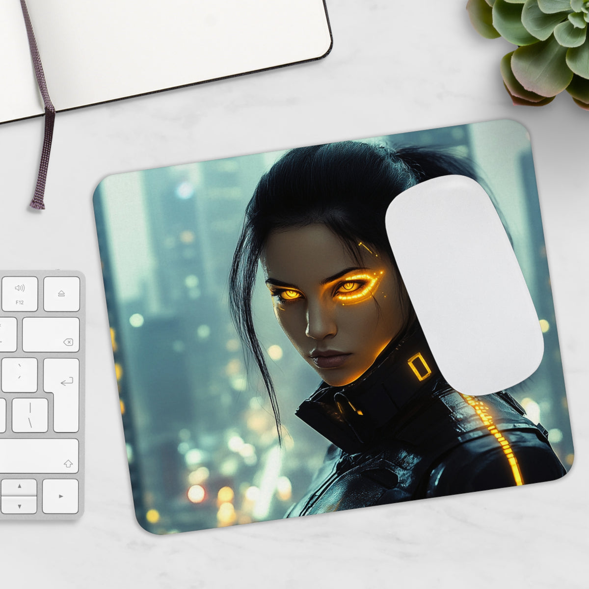 Tapis de souris Cyberpunk Brune Implants On Fire