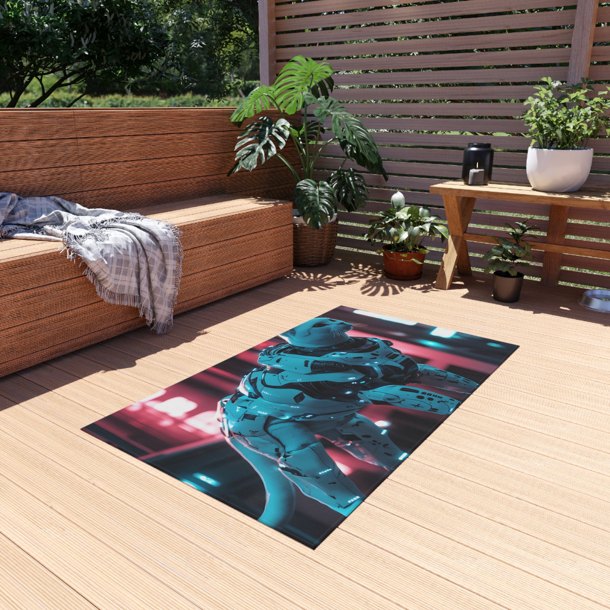 Tapis de salon Cyberpunk American Shorthair