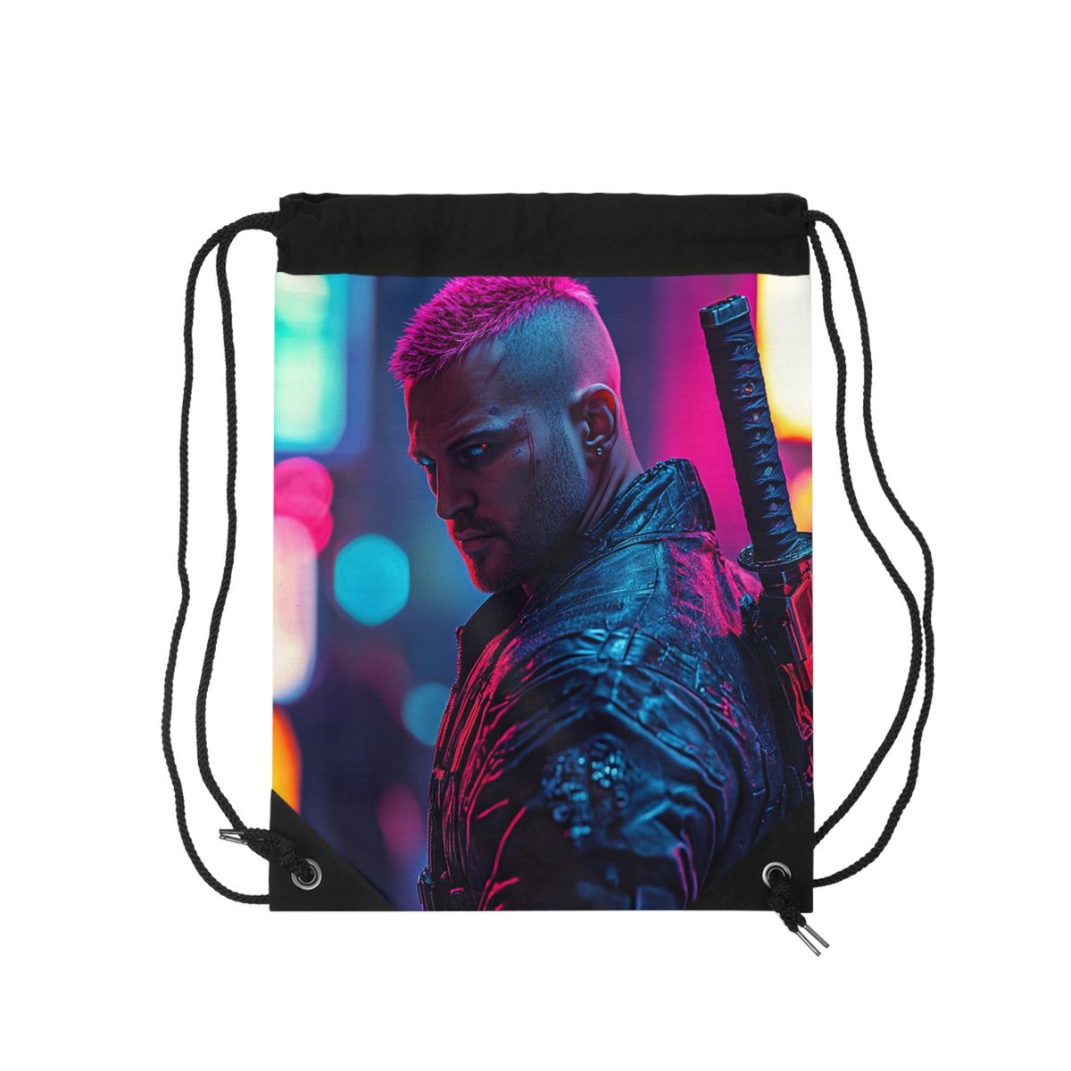Sac à cordons Cyberpunk Mercenaire avec Katana