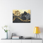 Tableau Paysage Montagneux Doré et Marbré
