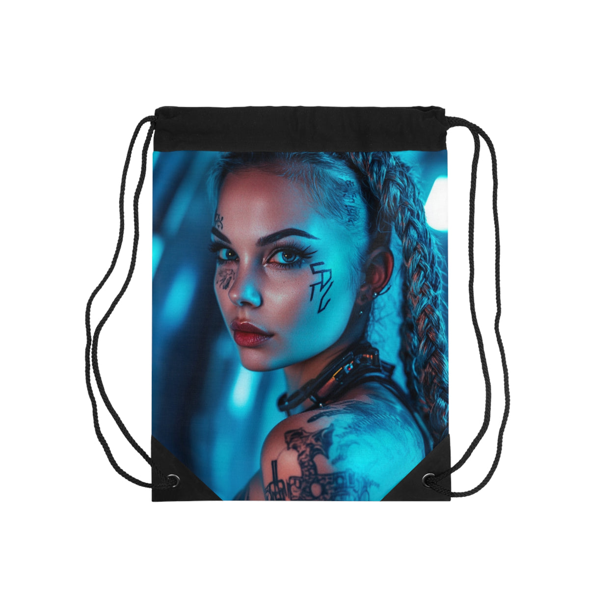 Sac à cordons Cyberpunk Brune Tatouée