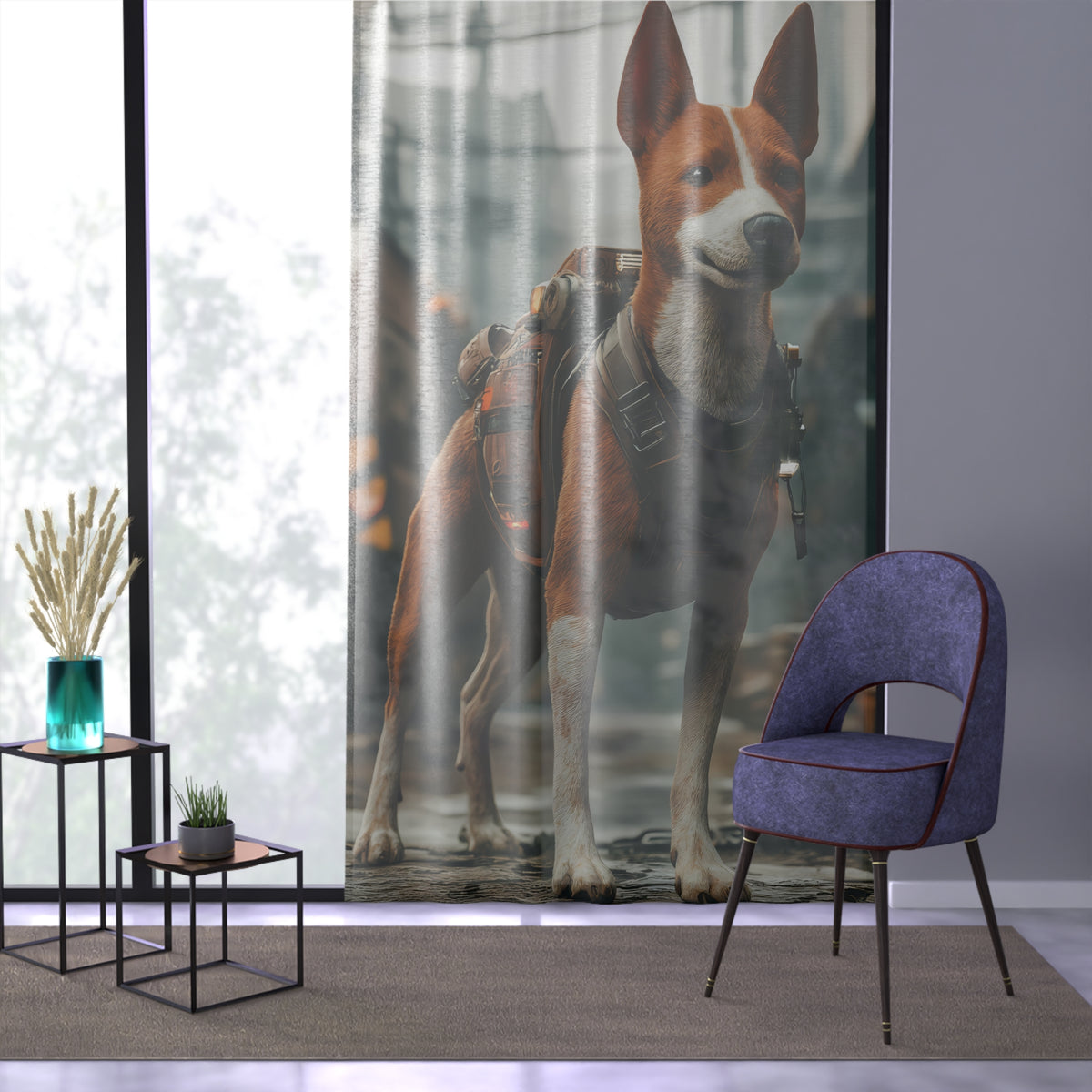 Rideau Chien Basenji Cyberpunk
