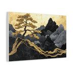 Tableau Paysage Montagneux Doré et Marbré