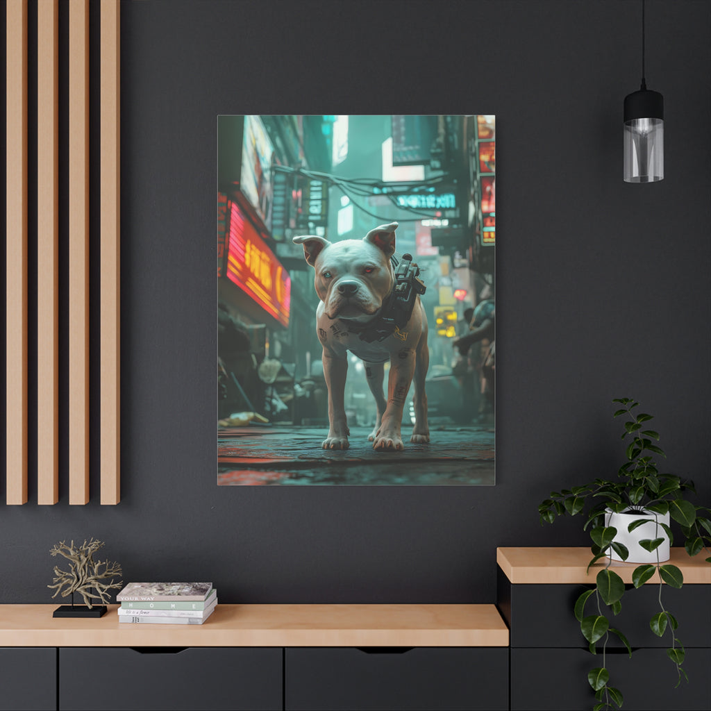 Tableau Staddfordshire-Bull-Terrier Cyberpunk
