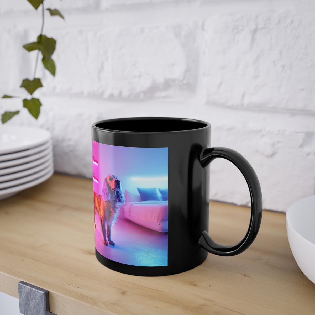 Mug Cocker-Spaniel Neon-Lights