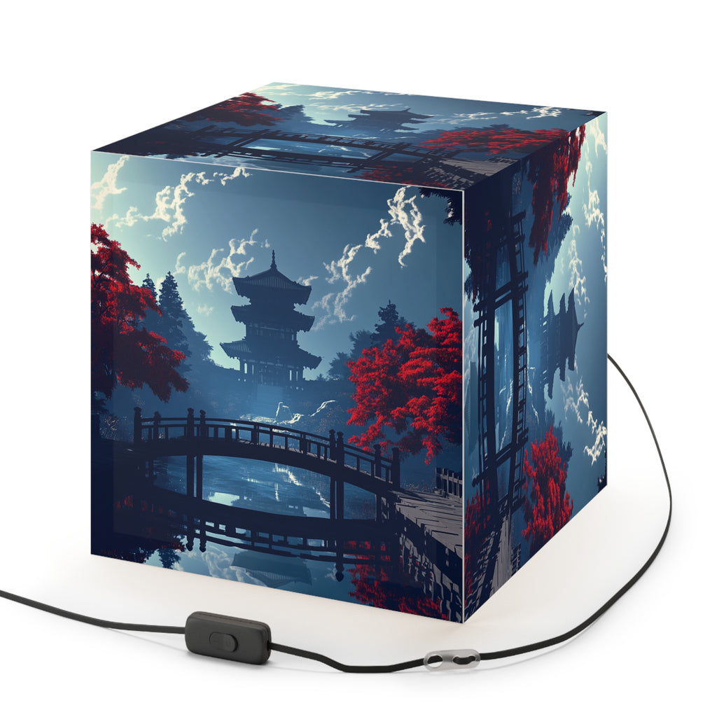 DECO - Lampe Cubique ZEN Pont et Temple Traditionnel Japonais