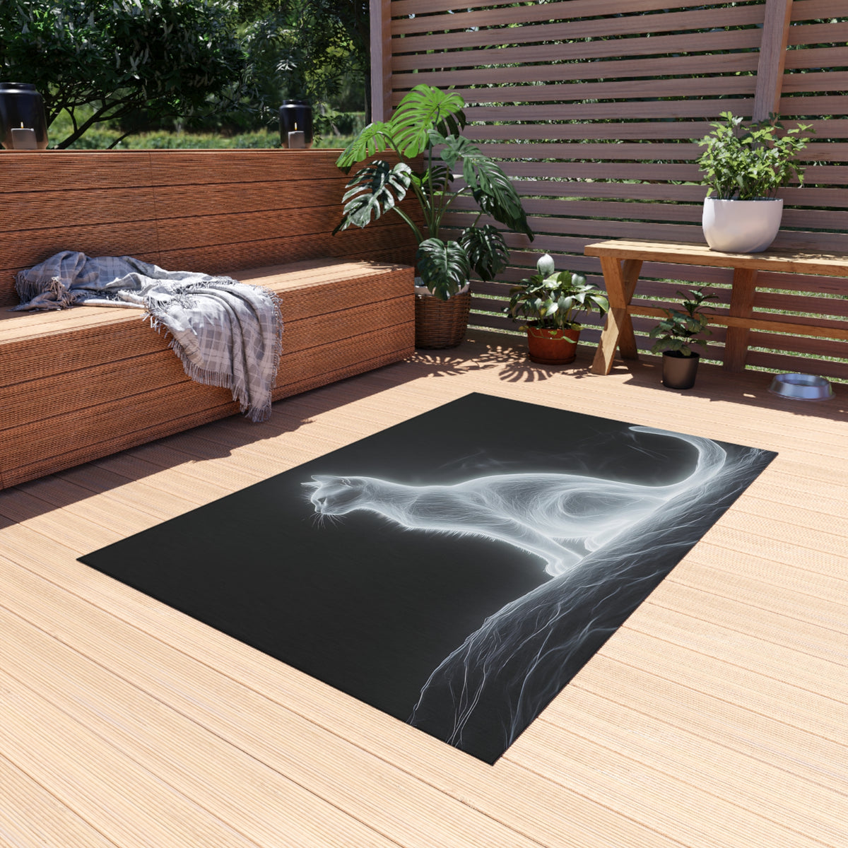 Tapis de salon Silhouette Spectrale de Chat