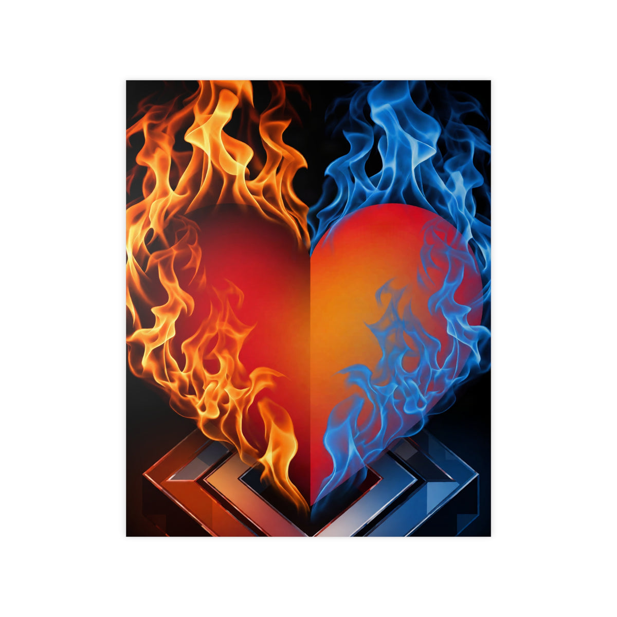 Poster Coeur Bicolore