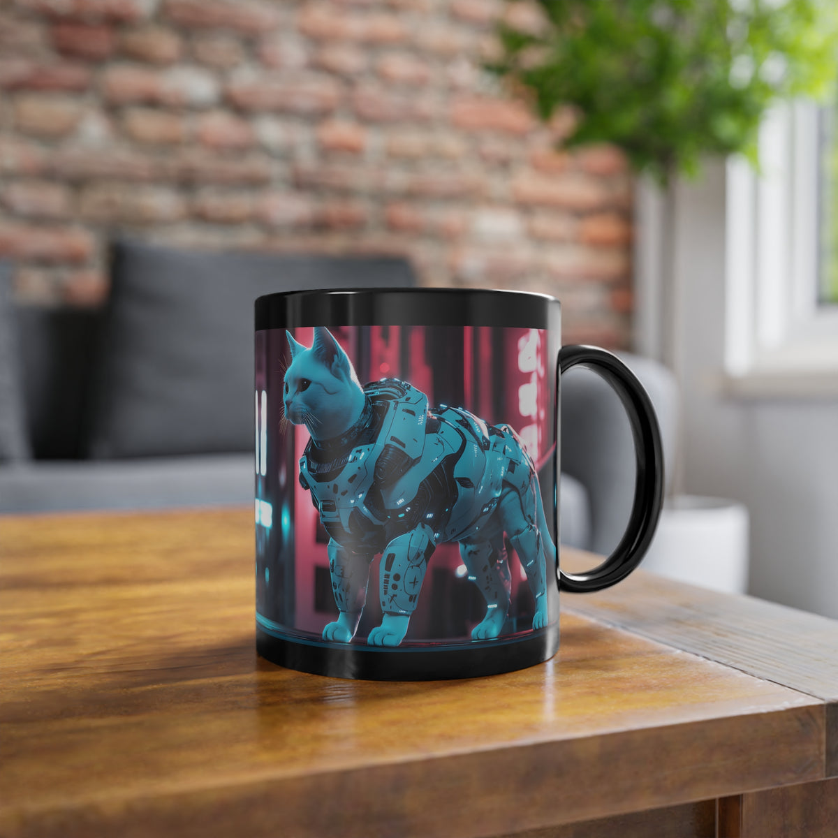 Mug American Shorthair Armure Cyberpunk Blanche