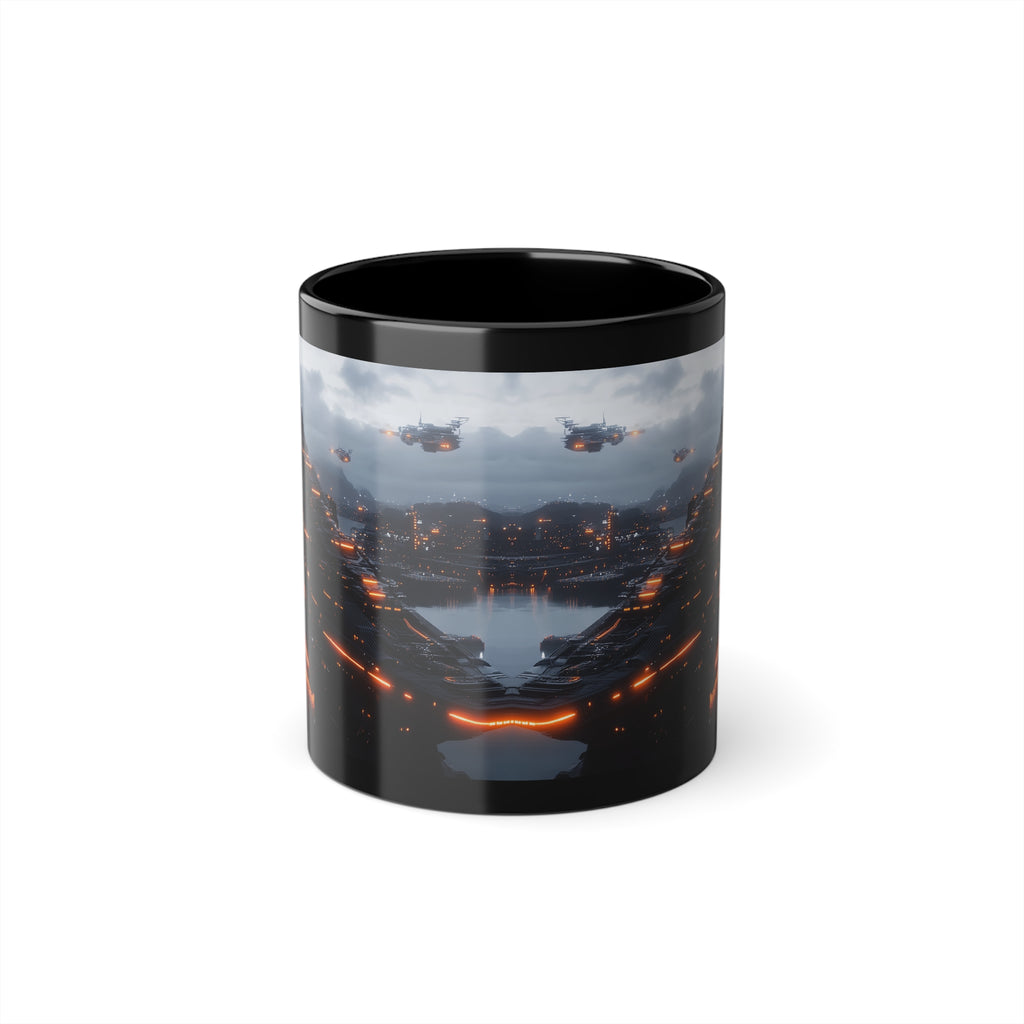 Mug Noir Cyberpunk Paquebot de MégaCorporation