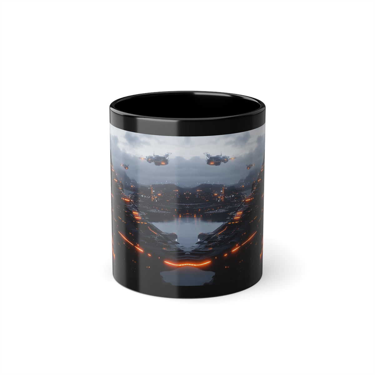 Mug Noir Cyberpunk Paquebot de MégaCorporation