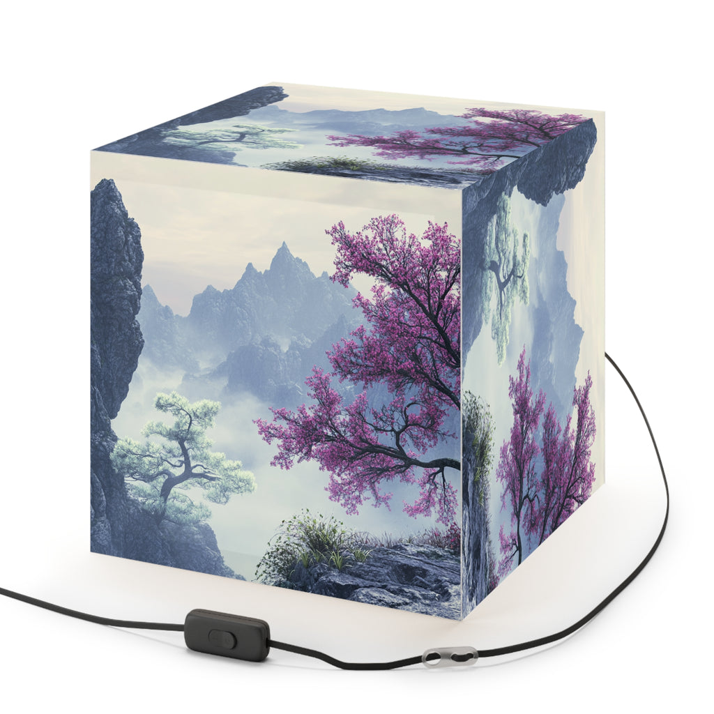 DECO - Lampe Cubique ZEN Montagnes Brumeuses