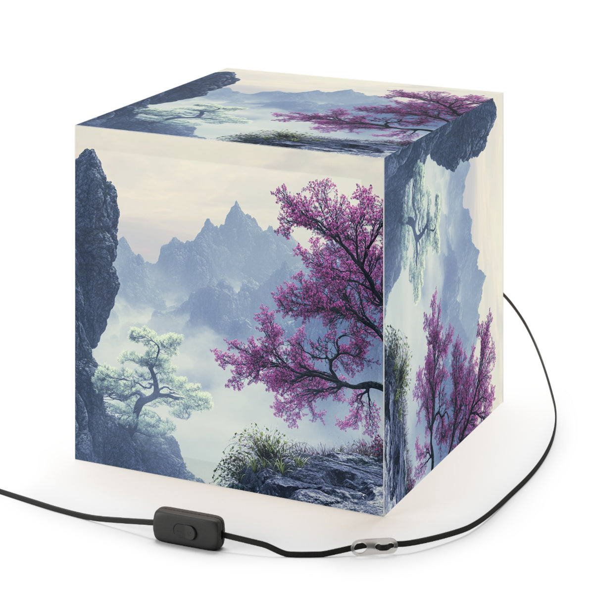 DECO - Lampe Cubique ZEN Montagnes Brumeuses