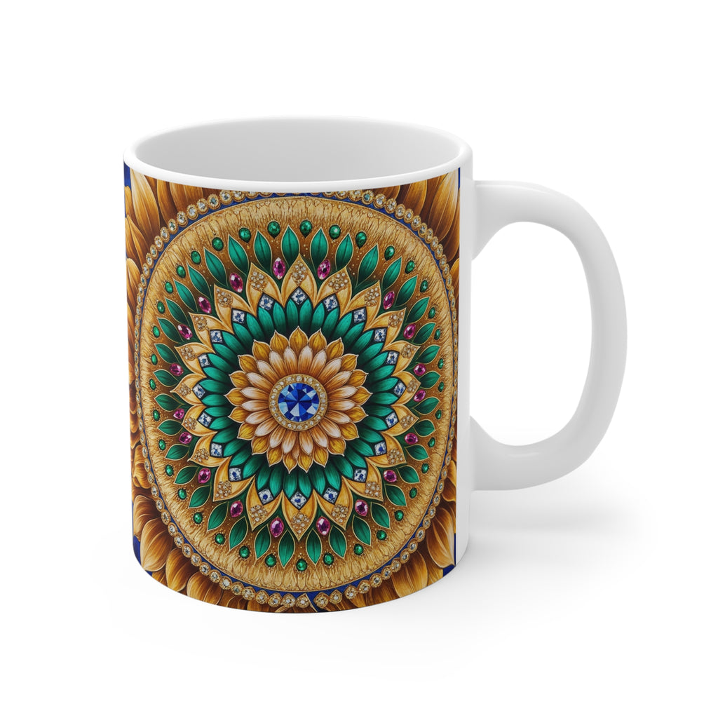 Mug blanc Mandala de la Prospérité