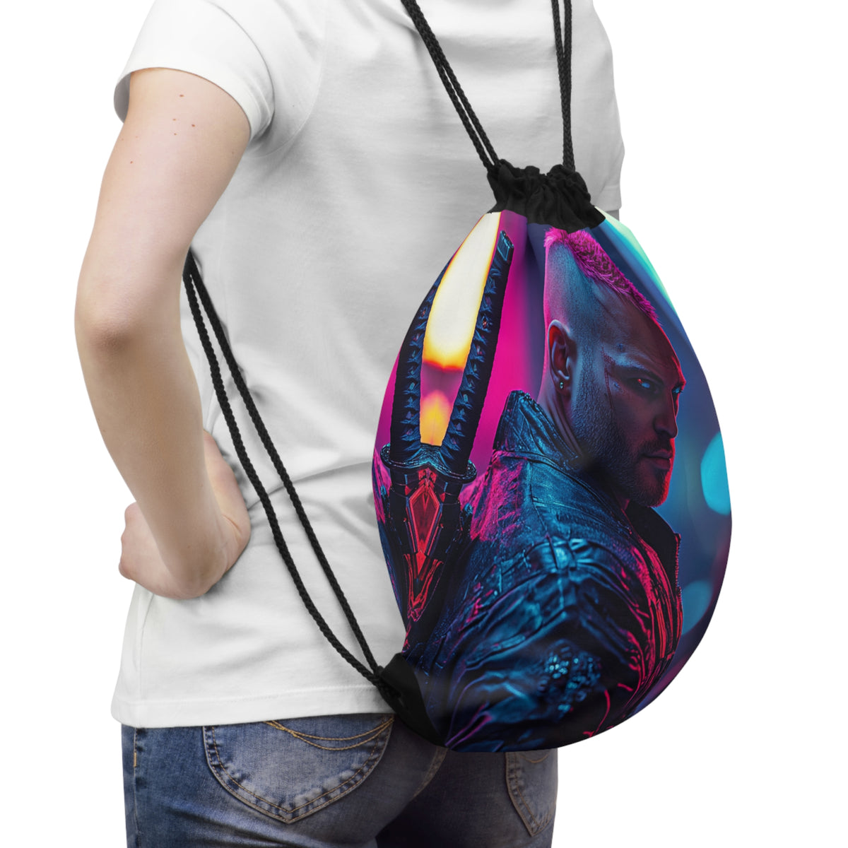 Sac à cordons Cyberpunk Mercenaire avec Katana