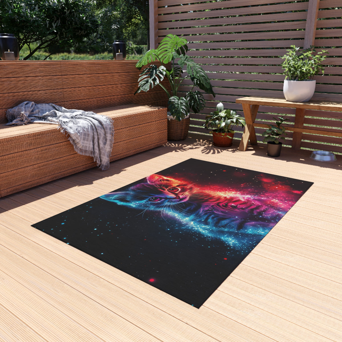 Tapis de salon Chaton Galaxie