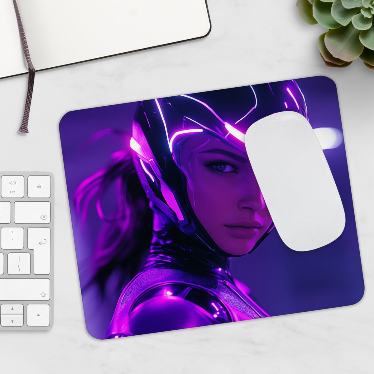 Tapis de souris Cyberpunk Brune Regard Perçant