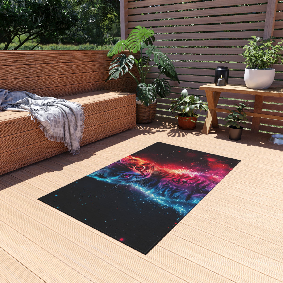 Tapis de salon Chaton Galaxie