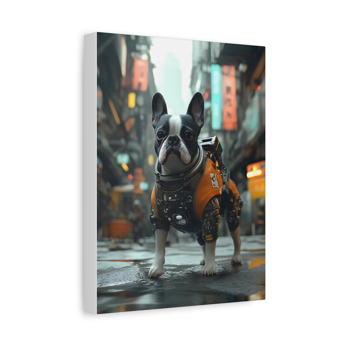 Tableau Boston Terrier Cyberpunk