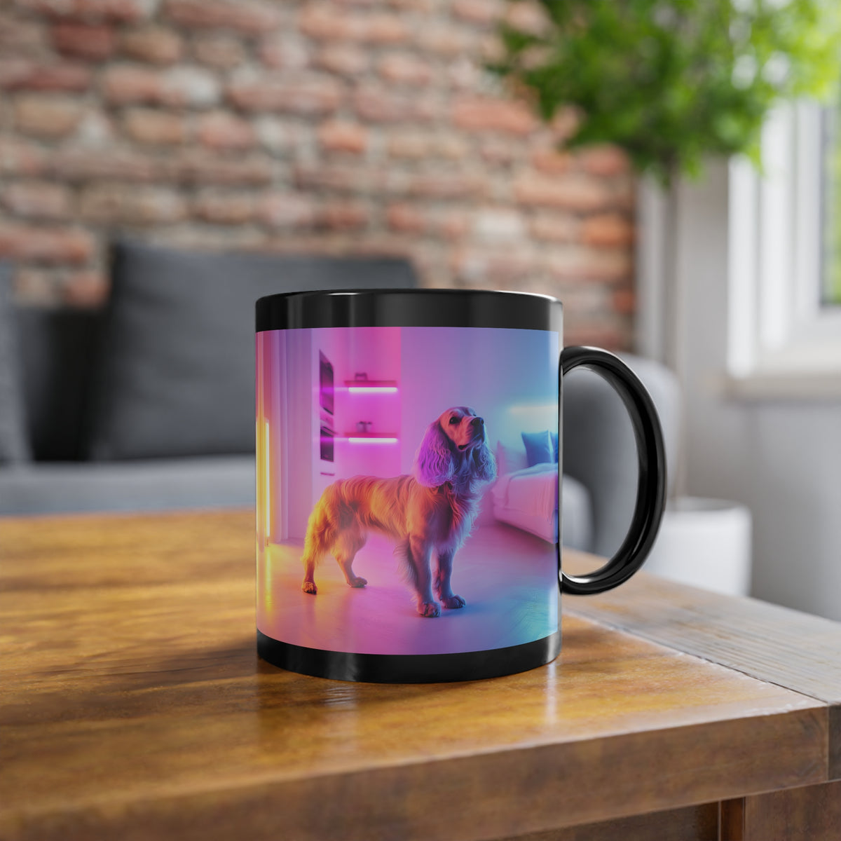 Mug Cocker-Spaniel Neon-Lights