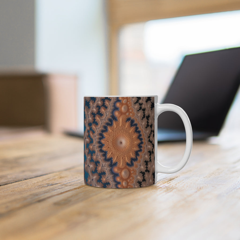 Mug blanc Fractal Structures de Sirpinski