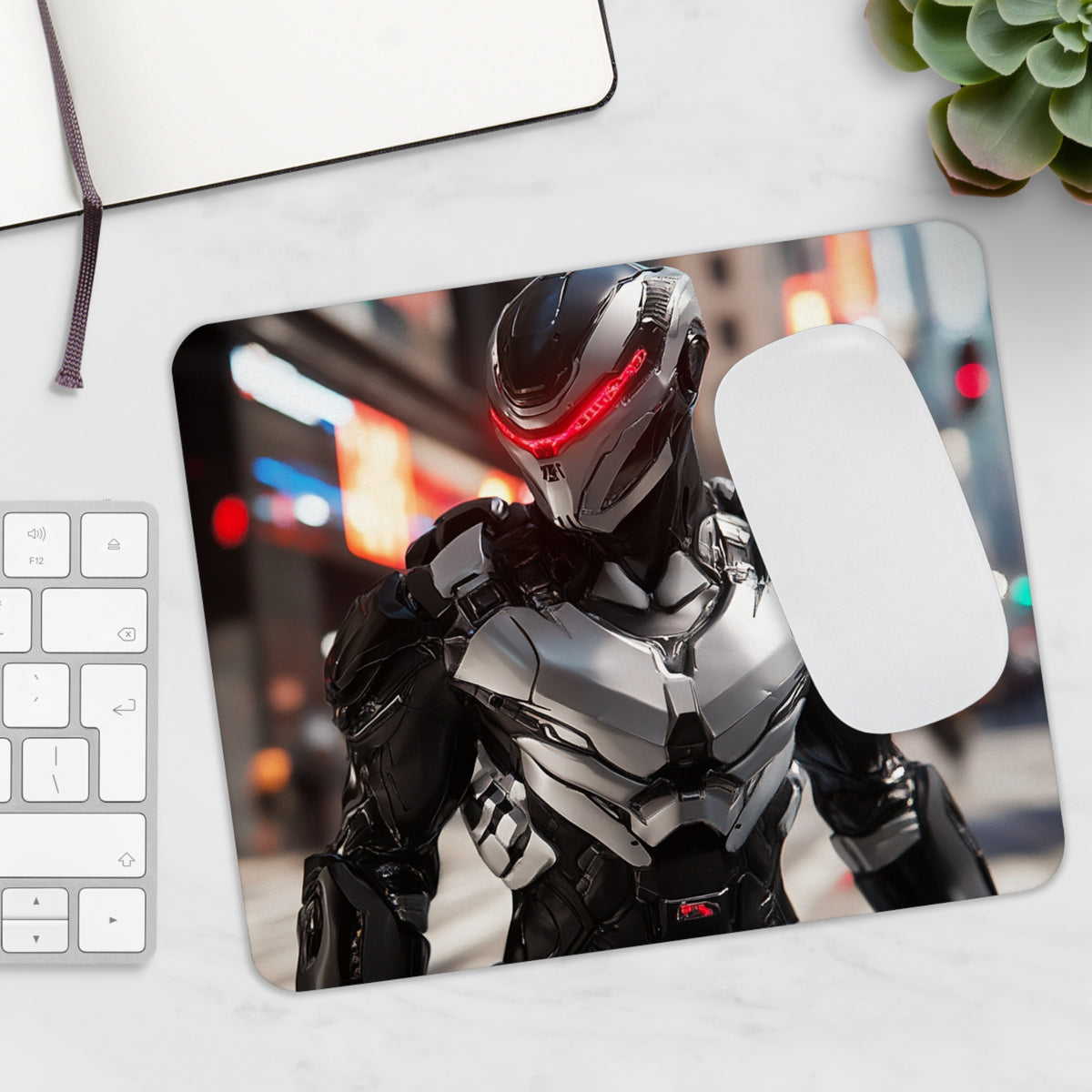 Tapis de souris Robot Armure de Combat Grise