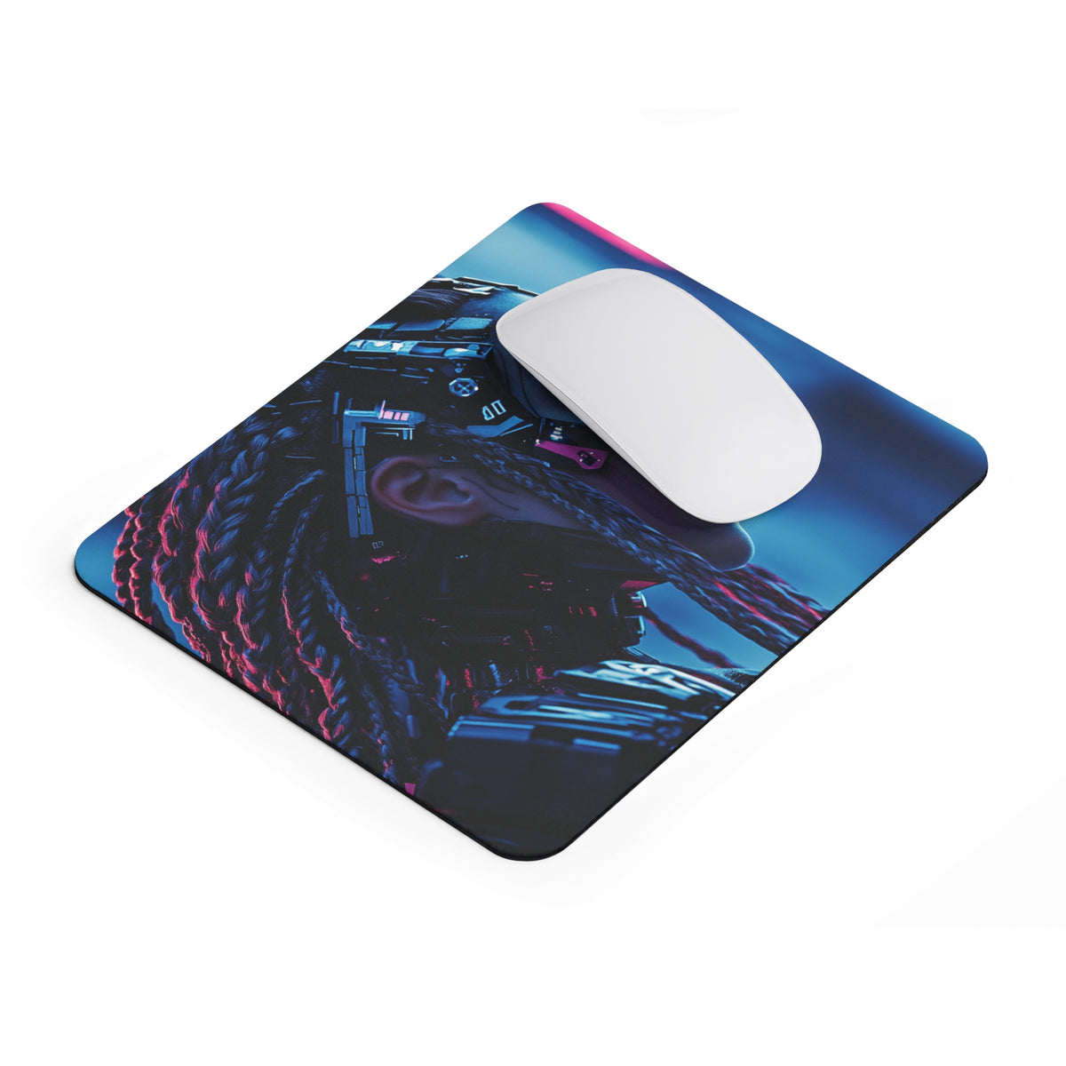 Tapis de souris Cyberpunk Brune aux Dreadlocks